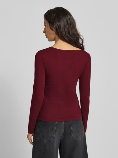 ZABAIONE Shirt met lange mouwen en geribde ronde hals Bordeaux - 5