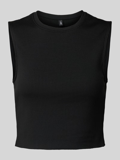 Only Top krótki o kroju slim fit z mieszanki bawełny model ‘VELA’ Czarny 2