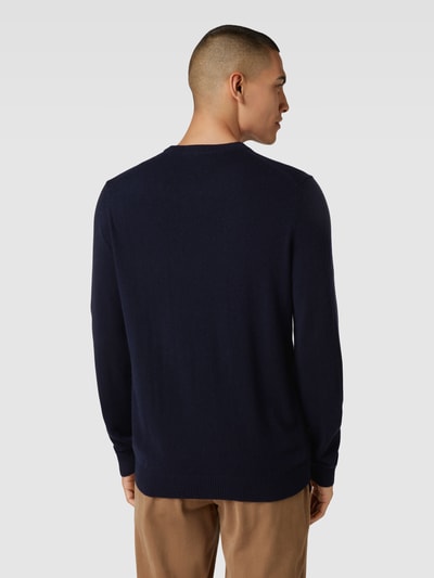 Christian Berg Men Gebreide pullover van kasjmier met ronde hals Marineblauw - 5