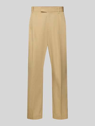 Produktfoto, Straight Leg Chino aus reiner Baumwolle Modell 'CELEG261' von HUGO, beżowa, gładka tekstura, krój straight leg, bawełna