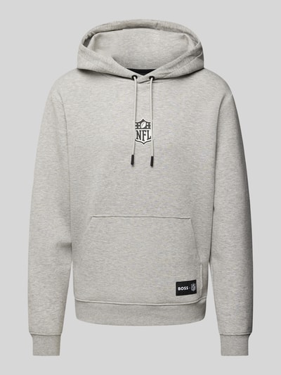 BOSS Orange Hoodie met motiefprint, model 'NFL' Lichtgrijs - 2