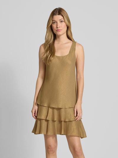 Lauren Ralph Lauren Knielanges Kleid im Stufen-Look Modell 'HALIANNA' Gold Melange 4