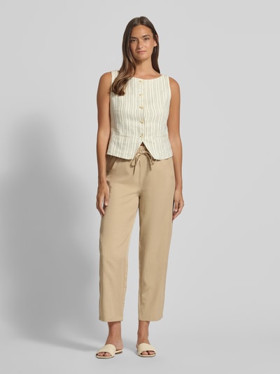 Marc O'Polo Wide Leg Joggpants aus Lyocell-Leinen-Mix Sand 1
