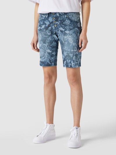 Buena Vista Jeansshorts mit floralem Allover-Muster Blau 4