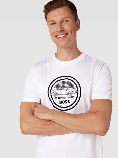 BOSS T-Shirt mit Label-Detail - Porsche X Boss Collection Weiss 3