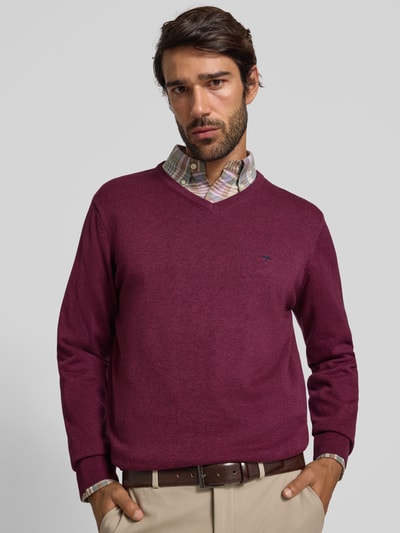 Fynch-Hatton Strickpullover mit Logo-Detail Bordeaux 3