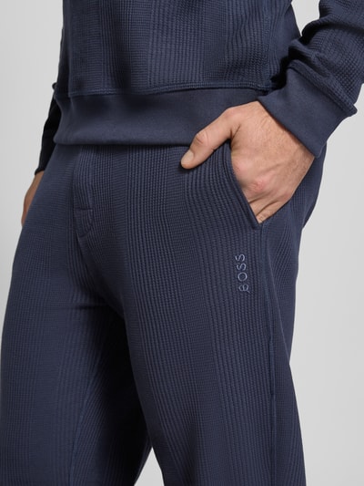 BOSS Sweatpants mit Label-Details Modell 'Structure' Marine 3