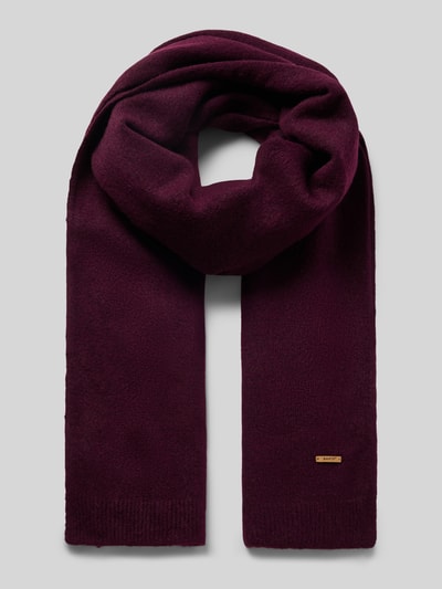 Produktfoto, Schal mit Label-Patch Modell 'Witzia' von Barts in dunklem Bordeauxrot mit feiner, weicher Textur, Damen Schal von Barts