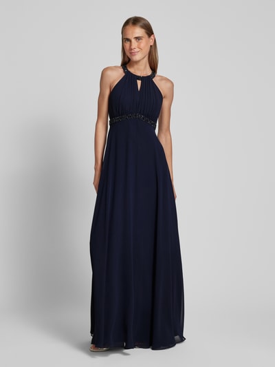 Jake*s Cocktail Abendkleid mit Ziersteinbesatz Marine Melange 4