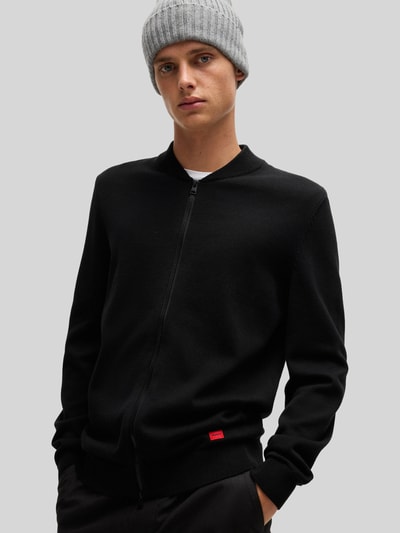HUGO Regular Fit Strickjacke aus reiner Baumwolle Modell 'SAN JAQUE-C' Black 3