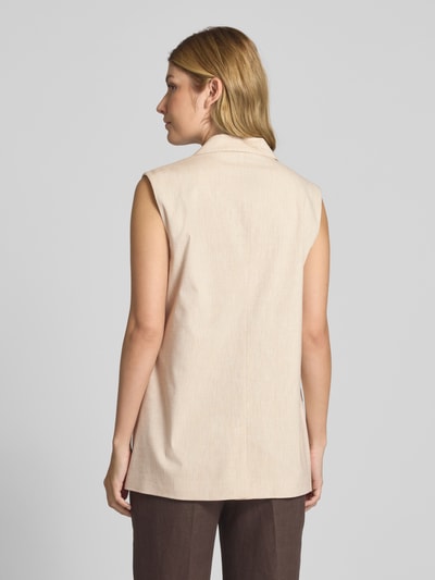 s.Oliver BLACK LABEL Relaxed Fit Weste aus Baumwoll-Mix mit Leinen Sand 5