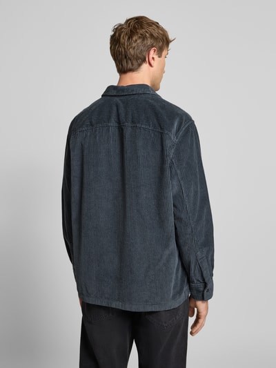 Calvin Klein Jeans Relaxed fit vrijetijdsoverhemd in ribcordlook, model 'Roy' Rookblauw - 5