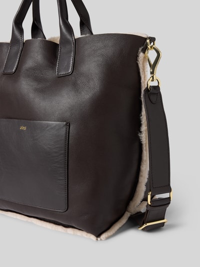 Abro Shopper mit Logo-Print Modell 'Raquel' Dunkelbraun 3