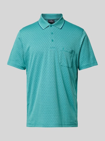 RAGMAN Regular fit poloshirt met all-over motief Turquoise - 2