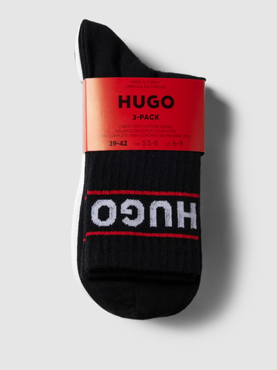 HUGO Socken im 3er-Pack mit Label-Detail Modell 'SPORTY' Black 3