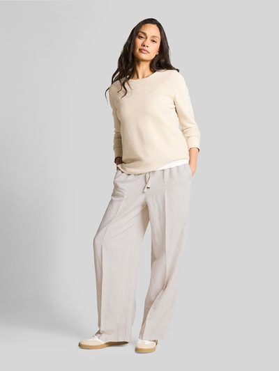 Tom Tailor Wide leg broek van linnen-viscosemix Taupe - 1