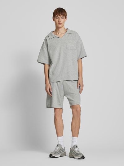 ANOTHER COTTON LAB Oversized poloshirt met borstzak Middengrijs gemêleerd - 1