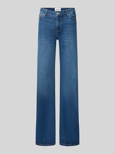 Produktfoto, Flared Jeans mit Knopfverschluss Modell 'ROME' von JJXX aus blauem Baumwoll-Mix mit Stretch-Anteil, 5-Pocket-Design, glatte Textur
