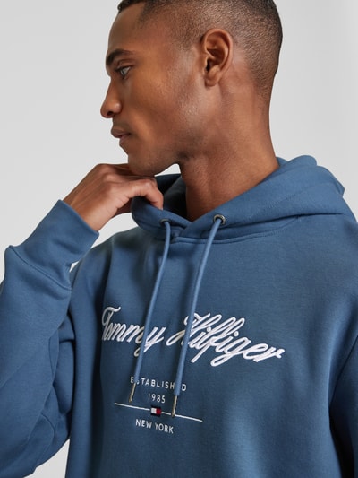 Tommy Hilfiger Bluza z kapturem z wyhaftowanym logo Szaroniebieski 3