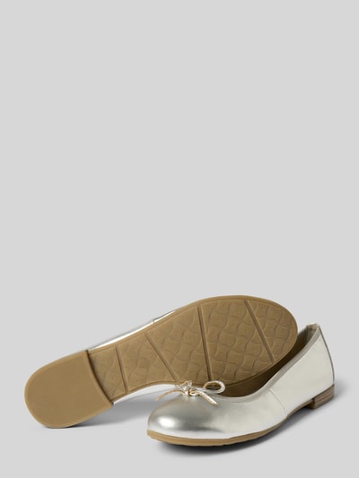 Marco Tozzi Ballerinas aus Leder mit Schleifen-Detail Silber 4