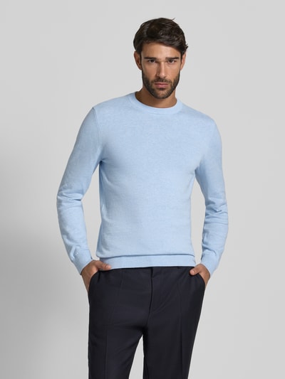 MCNEAL Strickpullover aus Baumwoll-Kaschmir-Mix mit Rundhalsausschnitt Bleu Melange 4