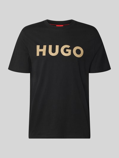 HUGO t-shirt o kroju regular fit z czystej bawełny model 'Dulivio_U263' Czarny 1