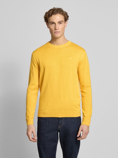 Tom Tailor Regular Fit Strickpullover aus reiner Baumwolle GELB 4