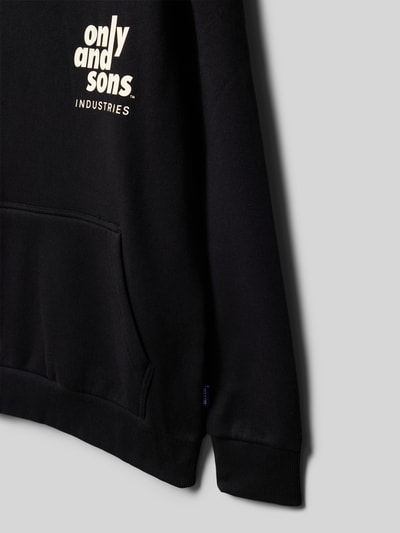 Only & Sons Regular fit hoodie van katoenmix, model 'HUDSON' Zwart - 2
