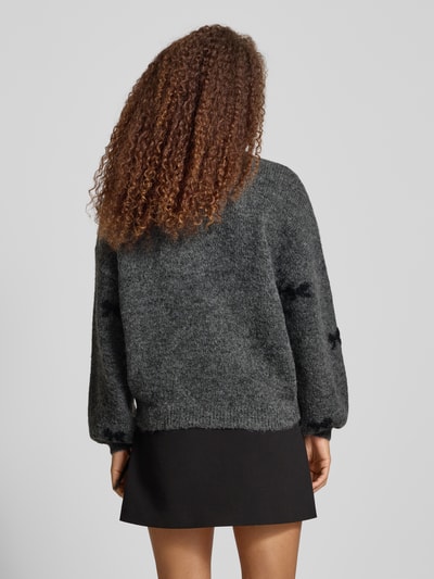 Only Relaxed fit gebreide pullover met wol, model 'BRUNHILDA LIFE' Antraciet - 5