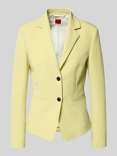 HUGO slim fit korte blazer met logo-applicatie model 'Agonia-1' Lichtgroen - 2
