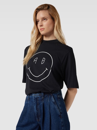 Anine Bing Oversized T-Shirt mit Label-Print Black 3