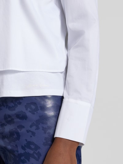 Marc Cain regular fit blouse in laagjeslook Wit - 3