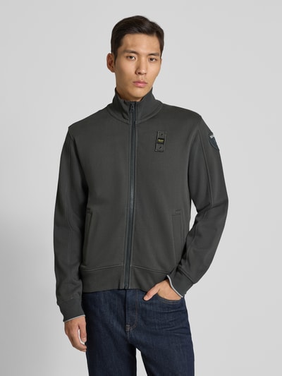 Blauer Usa Sweatjacke mit Stehkragen Modell 'CITY' Graphit 4