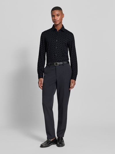 BOSS Slim Fit Businesshemd mit Kentkragen Modell 'HANK' Black 1