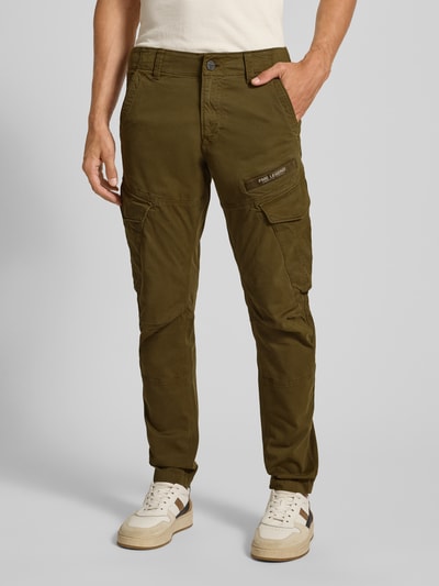 PME Legend Cargobroek met labeldetail en klepzakken, model 'Nordrop' Olijfgroen - 4