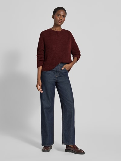 Drykorn Gebreide pullover met ronde hals, model 'IMENY' Bordeaux - 1