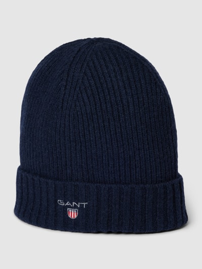 Gant Beanie mit Label-Stitching Modell 'LINED' Marine 1