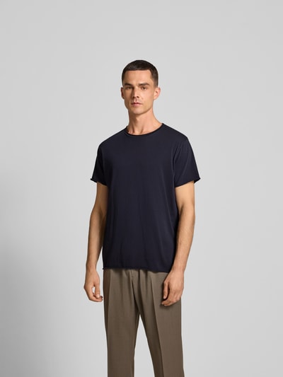 Filippa K Regular Fit T-Shirt mit Rollsaum Marine 4