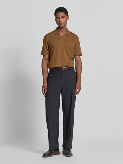 s.Oliver RED LABEL Regular Fit Poloshirt aus Baumwoll-Mix Schoko 1