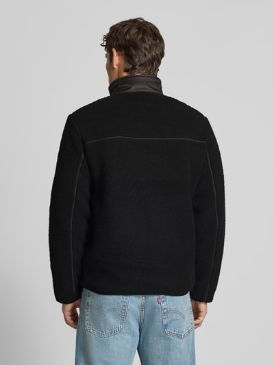 Tom Tailor Denim Regular Fit Teddyfell-Jacke mit Stehkragen BLACK 5