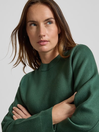 Jake*s Collection Strickpullover mit Rundhalsausschnitt Dunkelgruen 3