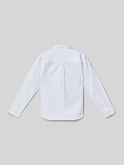 Produktfoto, Hemd mit Knopfleiste von Mango in weißer Reine Baumwolle, Regular-Fit, Button-Down-Kragen, glatte Textur, Rückansicht