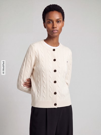 GANT Strickjacke aus Wolle mit Logo-Detail Offwhite 4