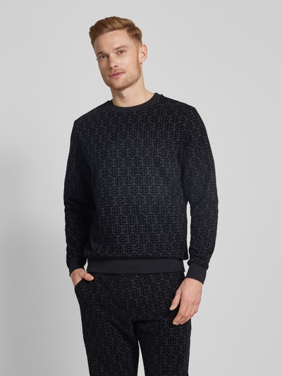 Christian Berg Men Sweatshirt met ribboorden Zwart - 4