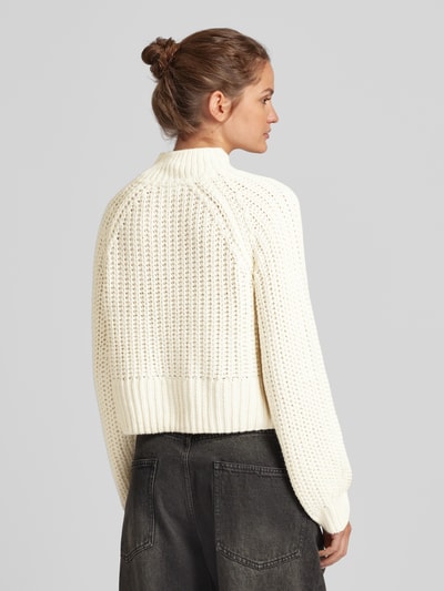 Noisy May Strickpullover mit gerippten Abschlüssen Modell 'TESSA' Ecru 5