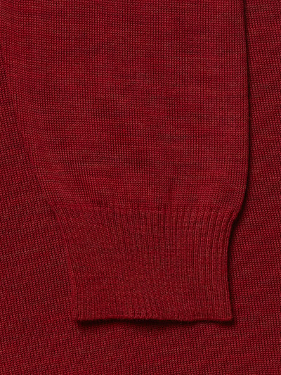 MAERZ Muenchen Pullover van scheerwol met V-hals Rood gemêleerd - 4