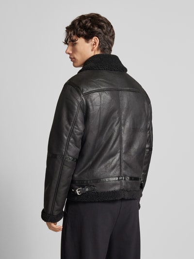 Jack & Jones Kurtka z wykładanym kołnierzem model ‘COLE AVIATOR’ Czarny 5