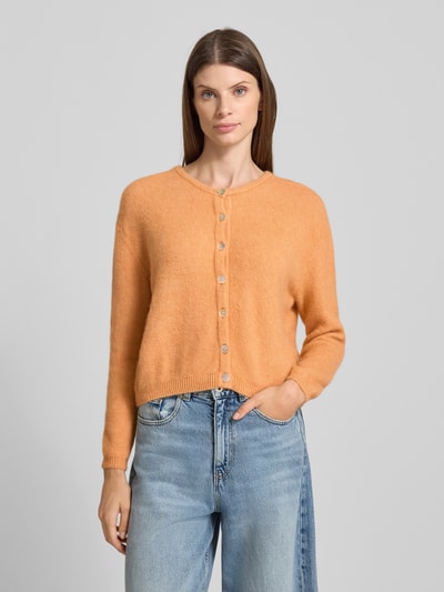 American Vintage Strickjacke aus Alpaka-Mix mit Rundhalsausschnitt Modell 'VITOW' Sand Melange 4