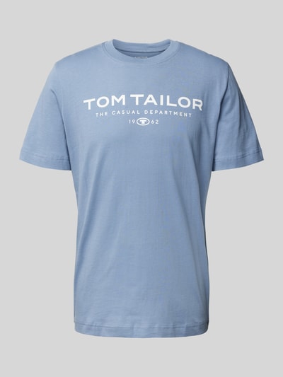 Tom Tailor T-shirt o kroju regular fit z czystej bawełny Szaroniebieski 2