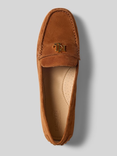 Lauren Ralph Lauren Mokassins aus Leder mit Label-Applikation Modell 'BARNSBURY' Camel 3